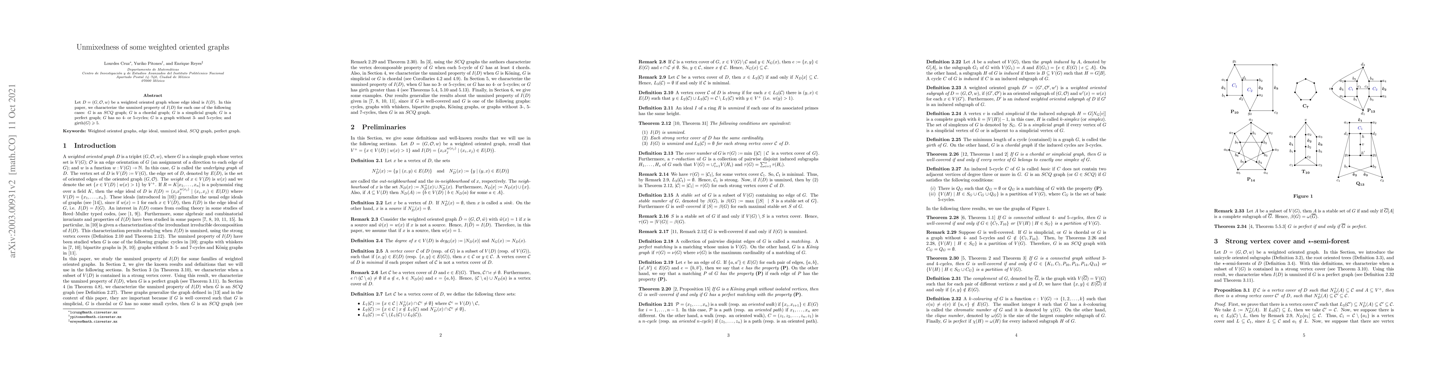 Thumbnail for Unmixedness of some weighted oriented graphs