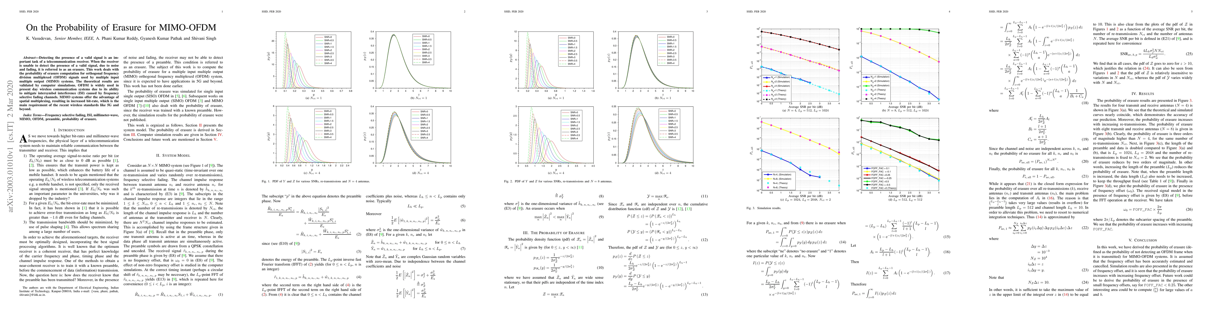 Thumbnail for On the Probability of Erasure for MIMO-OFDM