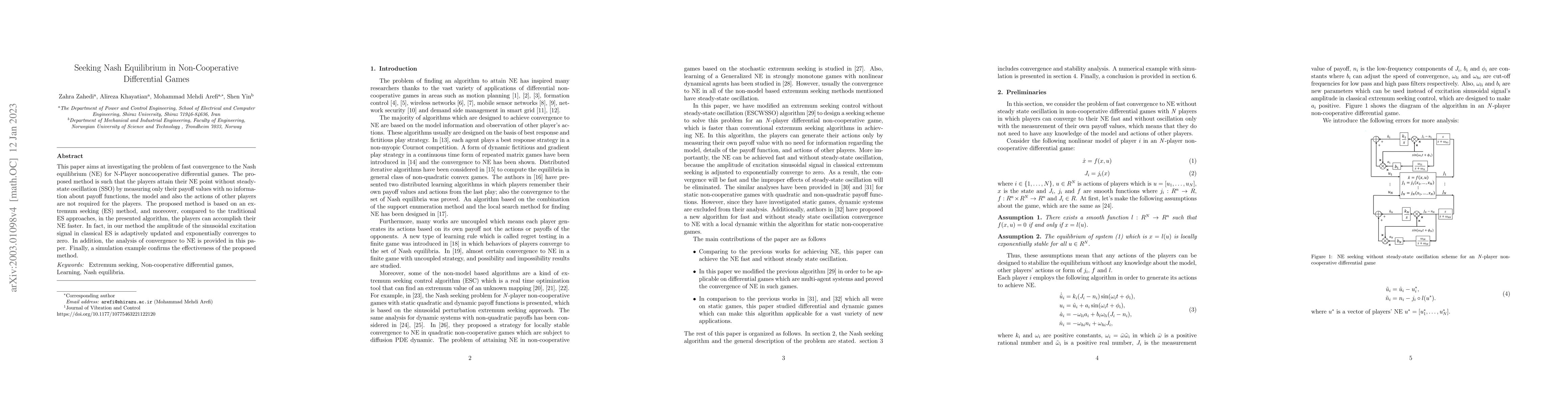 Thumbnail for Seeking Nash equilibrium in non-cooperative differential games