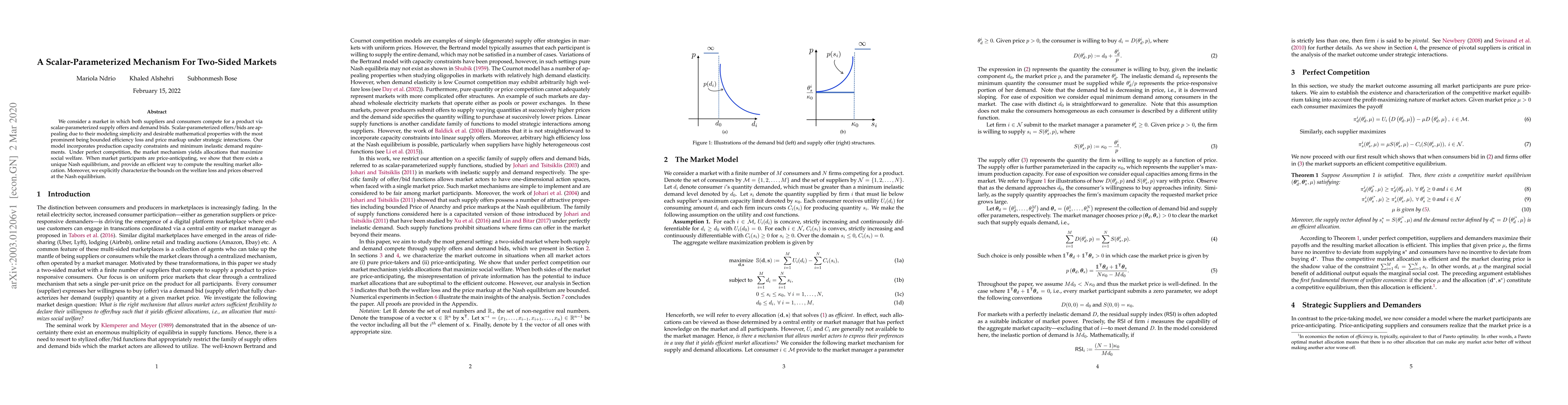 Thumbnail for A Scalar Parameterized Mechanism for Two-Sided Markets