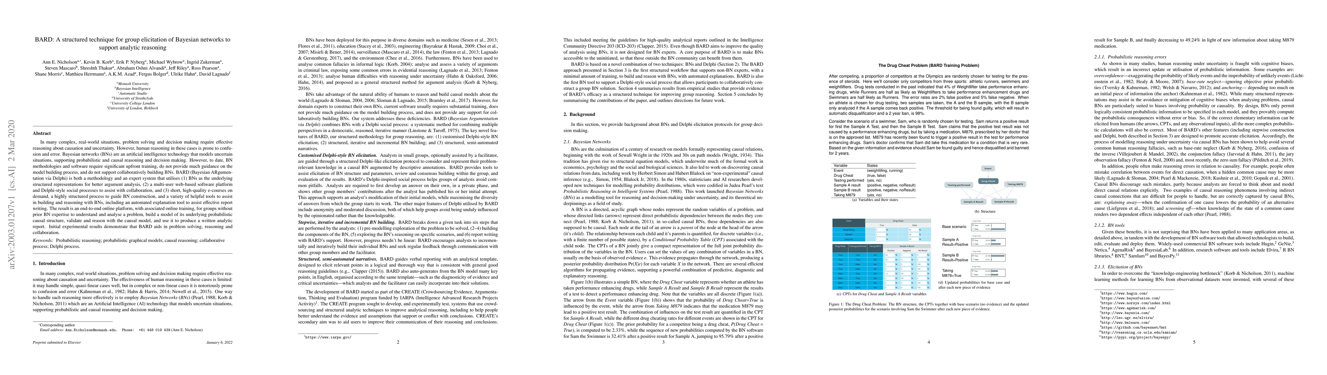 Thumbnail for BARD: A structured technique for group elicitation of Bayesian networks
  to support analytic reasoning