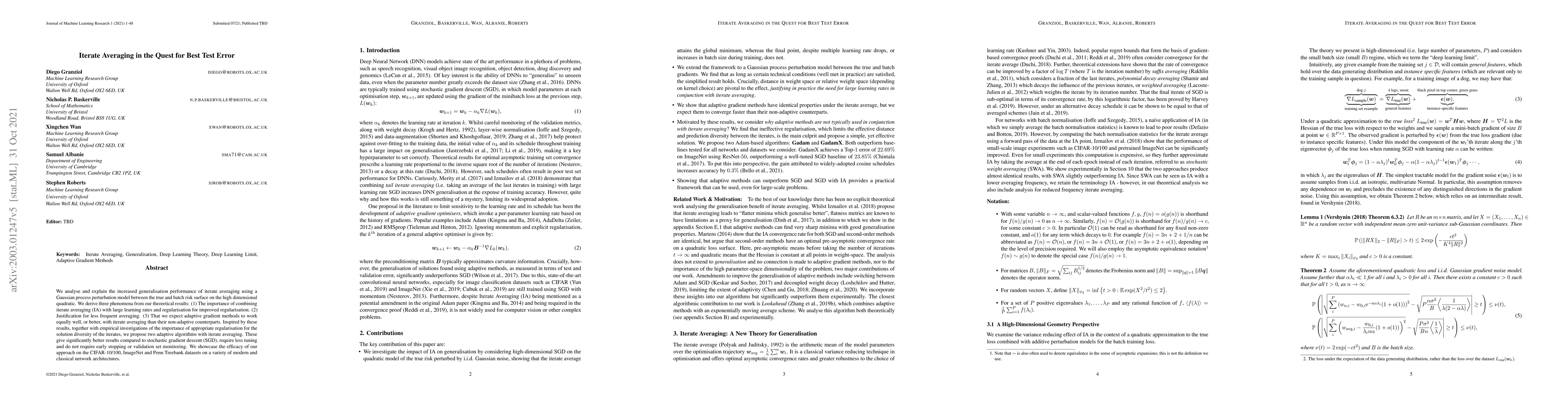 Thumbnail for Iterative Averaging in the Quest for Best Test Error