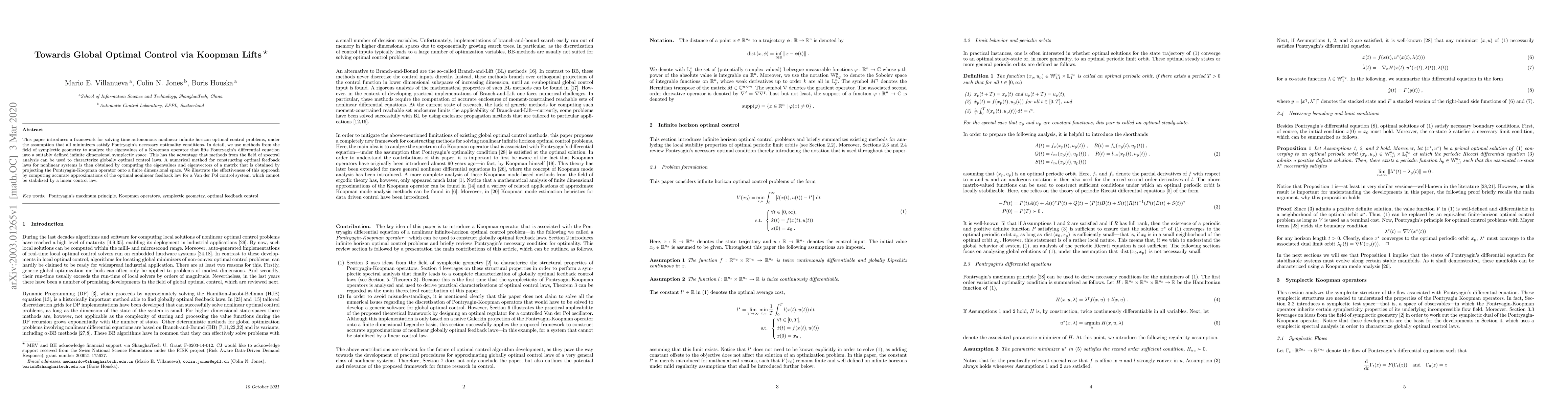 Thumbnail for Towards Global Optimal Control via Koopman Lifts