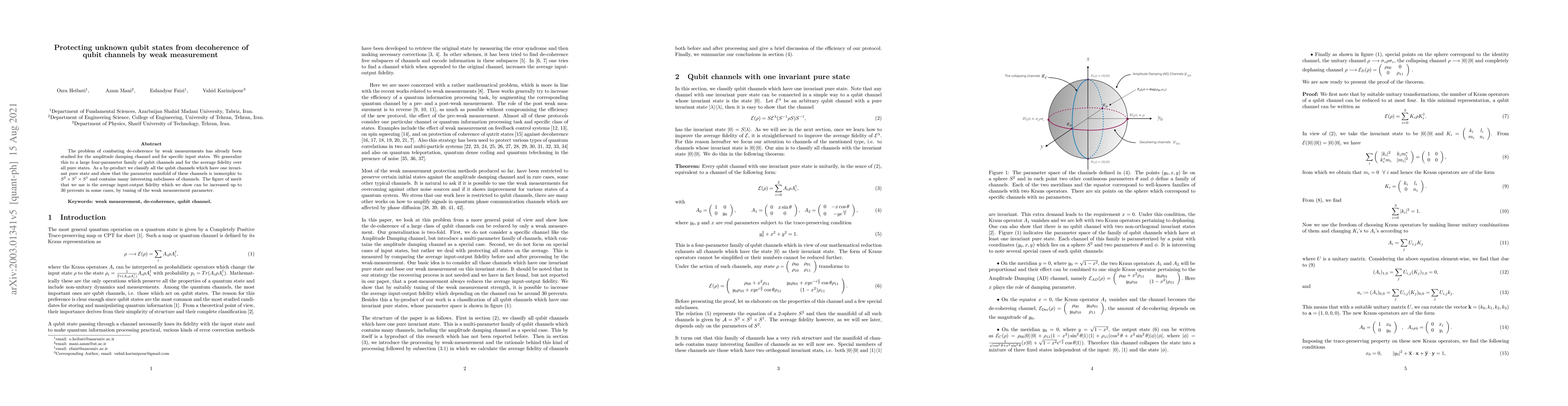 Thumbnail for Protecting an unknown qubit state by weak measurement