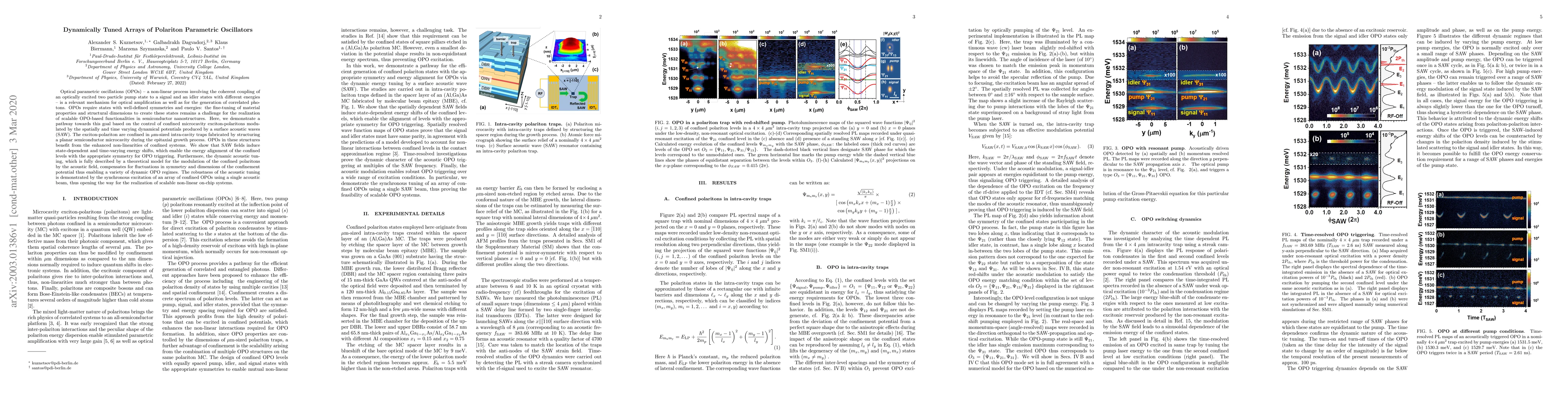 Thumbnail for Dynamically Tuned Arrays of Polariton Parametric Oscillators