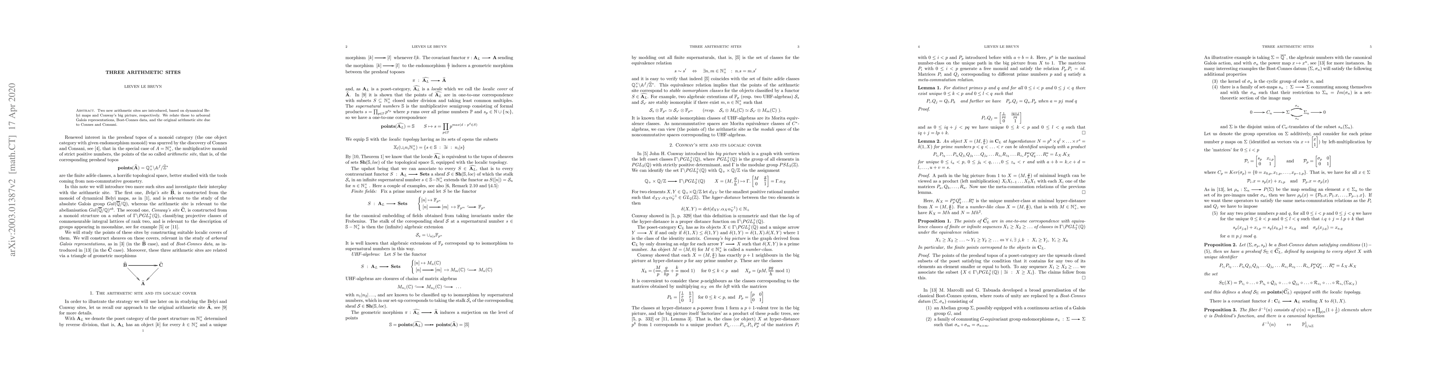 Thumbnail for Three arithmetic sites