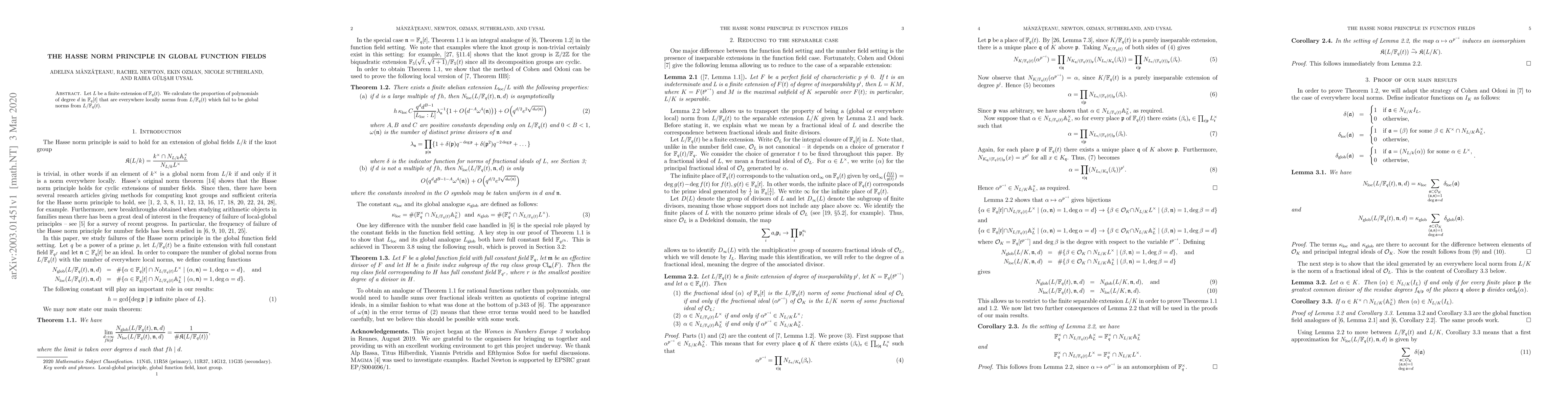 Thumbnail for The Hasse Norm Principle in Global Function Fields