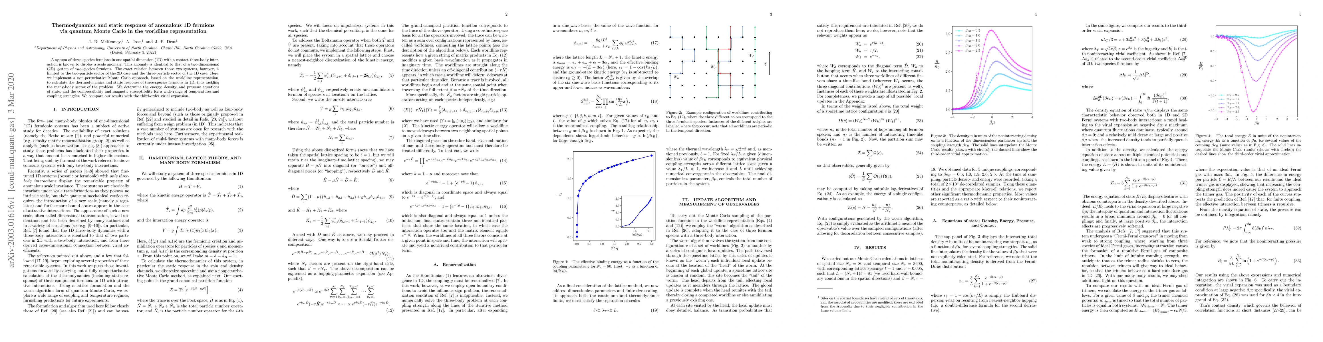 Thumbnail for Thermodynamics and static response of anomalous 1D fermions via quantum
  Monte Carlo in the worldline representation