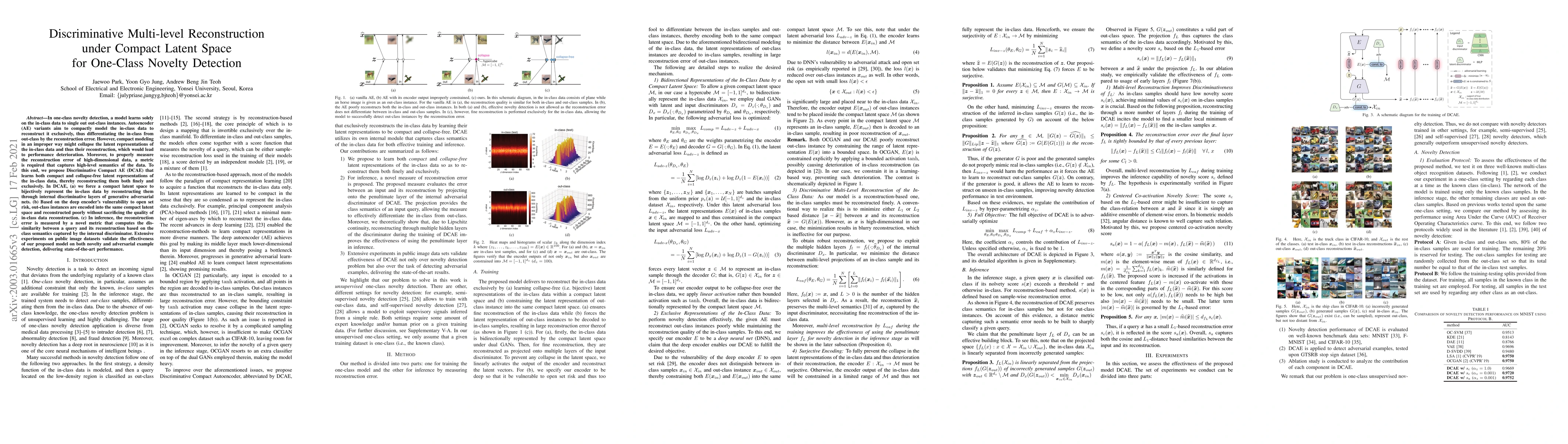 Thumbnail for Discriminative Multi-level Reconstruction under Compact Latent Space for
  One-Class Novelty Detection