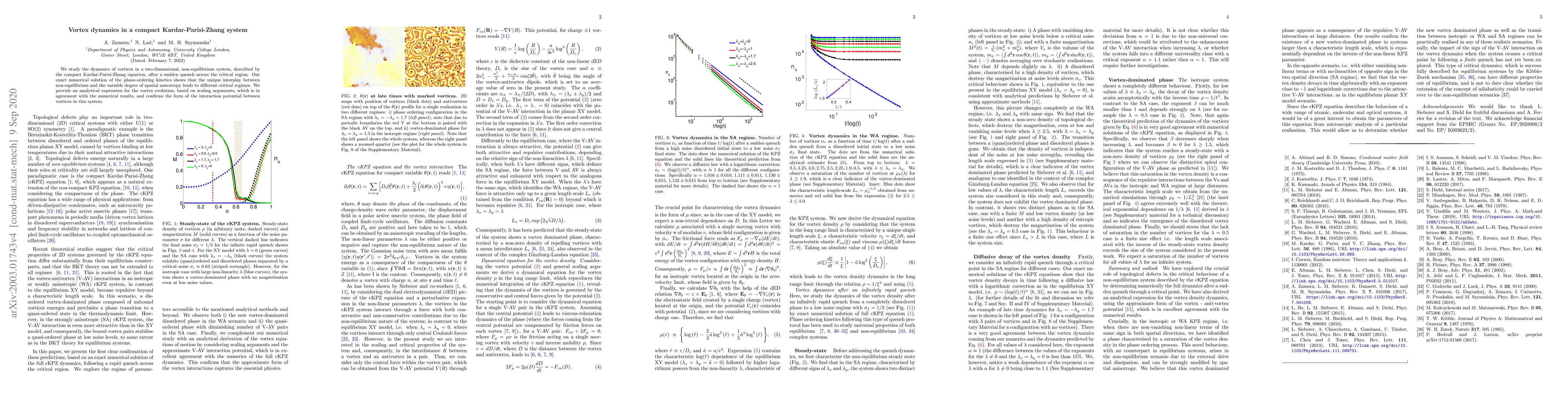 Thumbnail for Vortex dynamics in a compact Kardar-Parisi-Zhang system