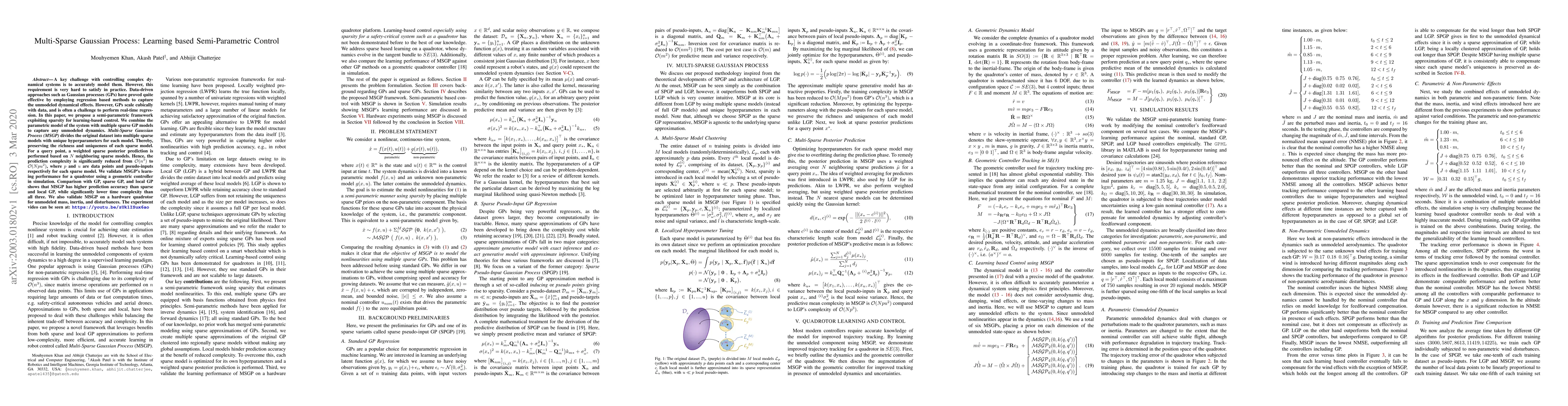 Thumbnail for Multi-Sparse Gaussian Process: Learning based Semi-Parametric Control