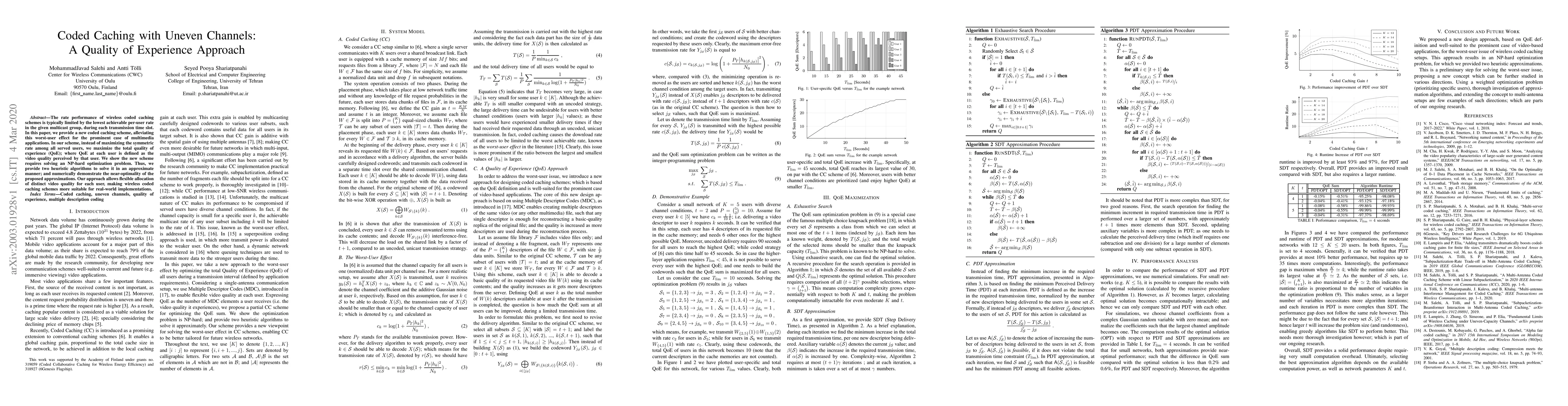Thumbnail for Coded Caching with Uneven Channels: A Quality of Experience Approach