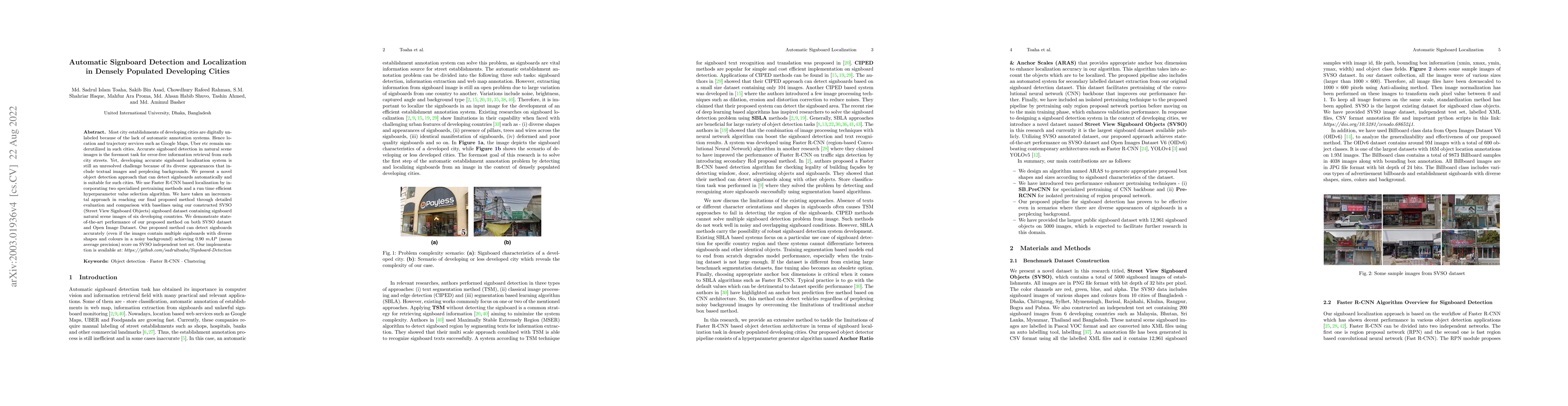 Thumbnail for Automatic Signboard Detection and Localization in Densely Populated
  Developing Cities