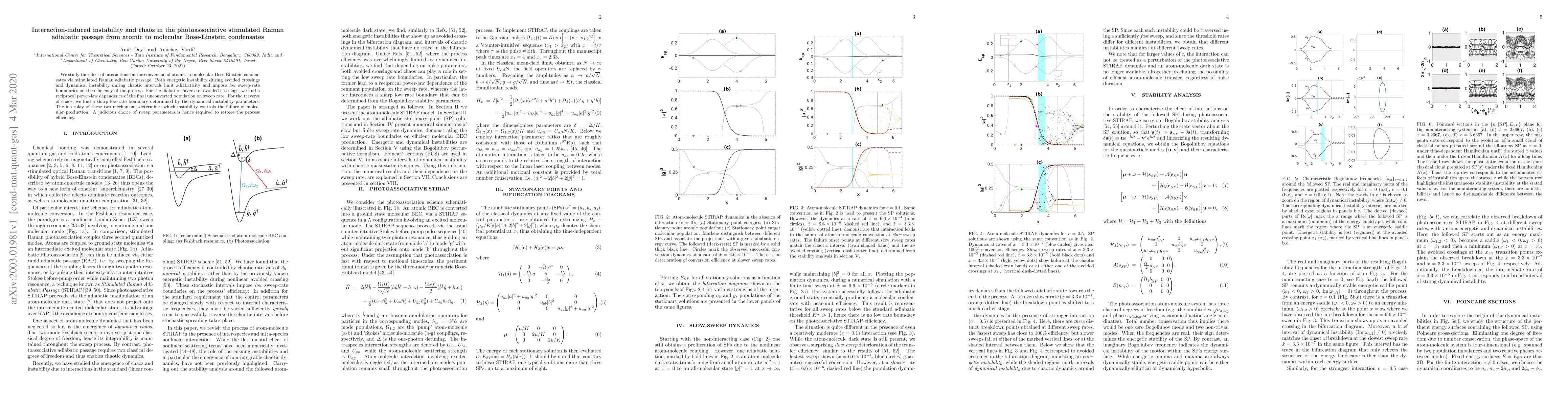 Thumbnail for Interaction-induced instability and chaos in the photoassociative
  stimulated Raman adiabatic passage from atomic to molecular Bose-Einstein
  condensates