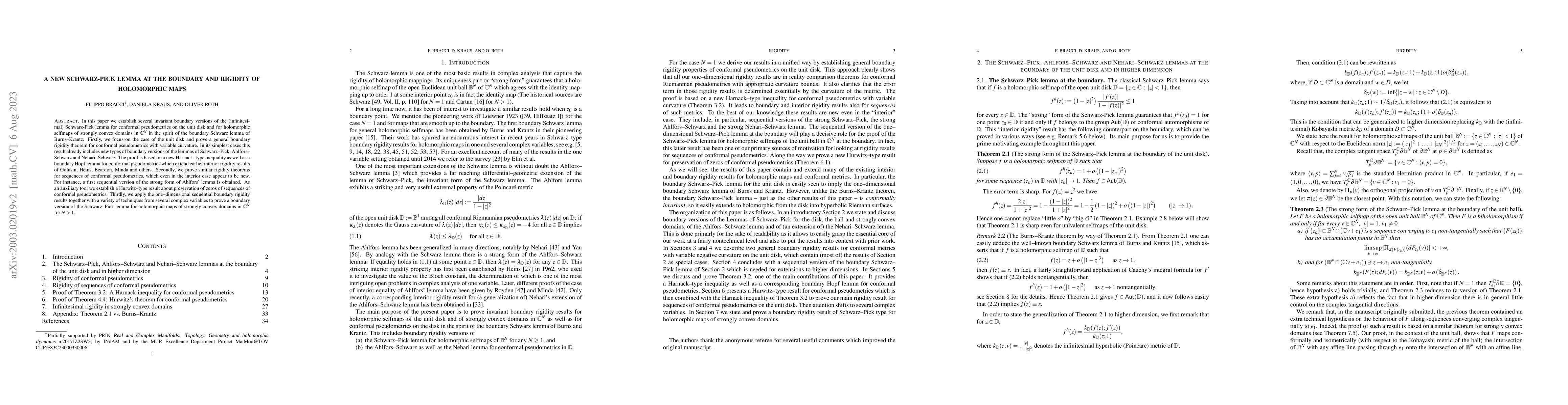 Thumbnail for A new Schwarz-Pick Lemma at the boundary and rigidity of holomorphic
  maps