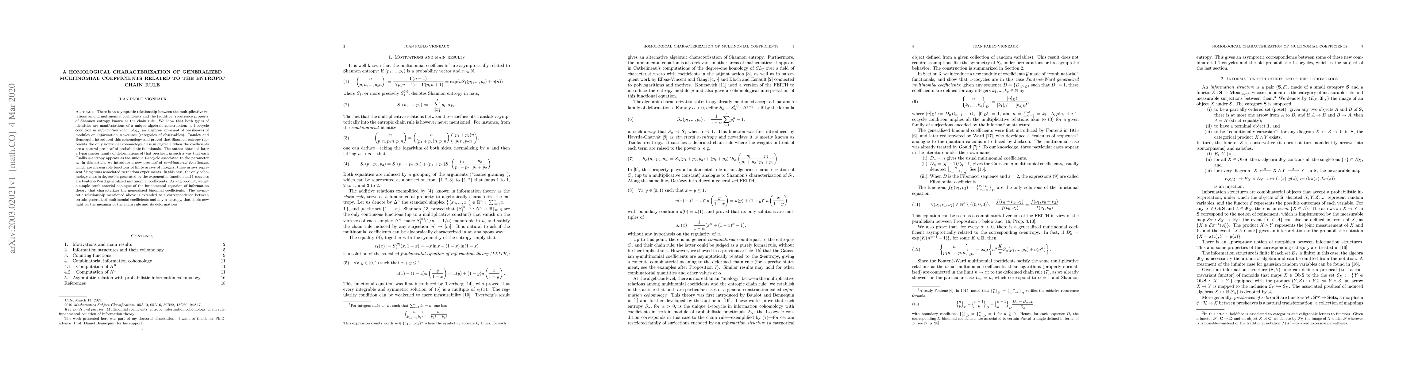 Thumbnail for A homological characterization of generalized multinomial coefficients
  related to the entropic chain rule