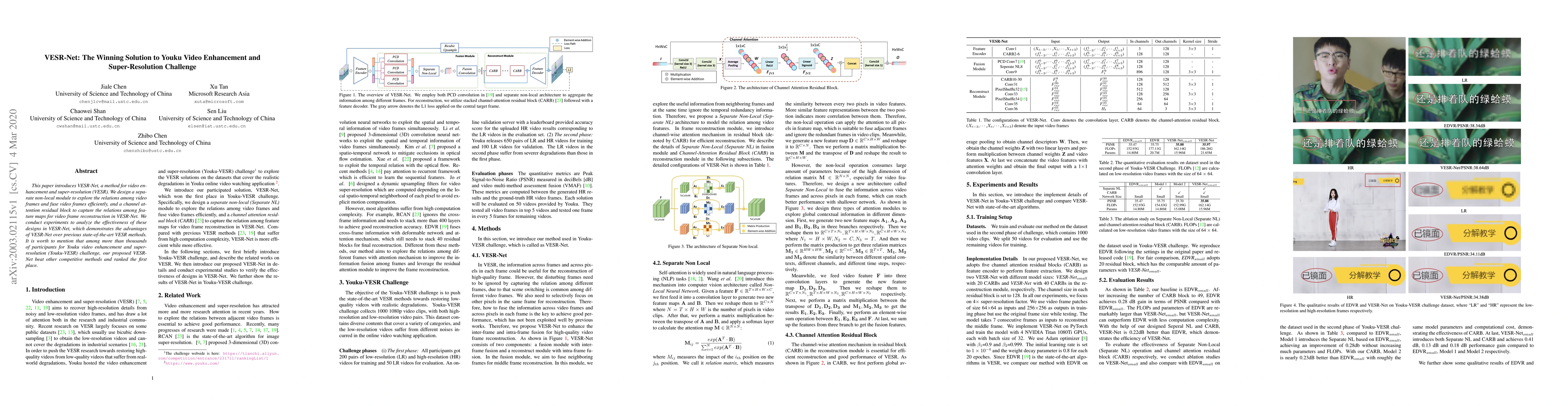 Thumbnail for VESR-Net: The Winning Solution to Youku Video Enhancement and
  Super-Resolution Challenge