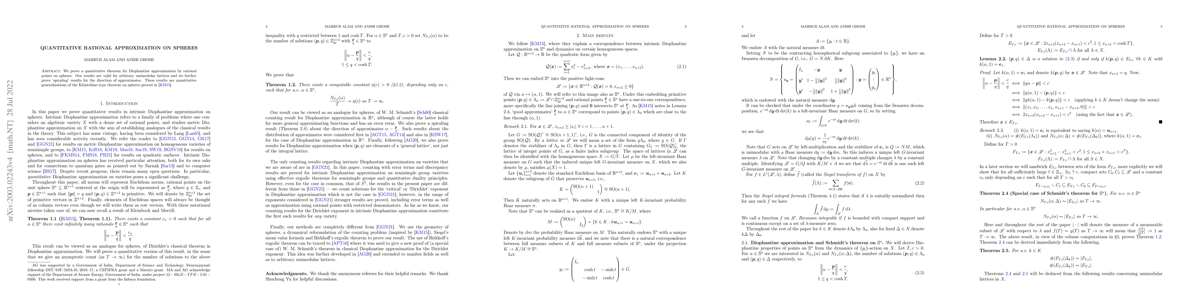 Thumbnail for Quantitative rational approximation on spheres