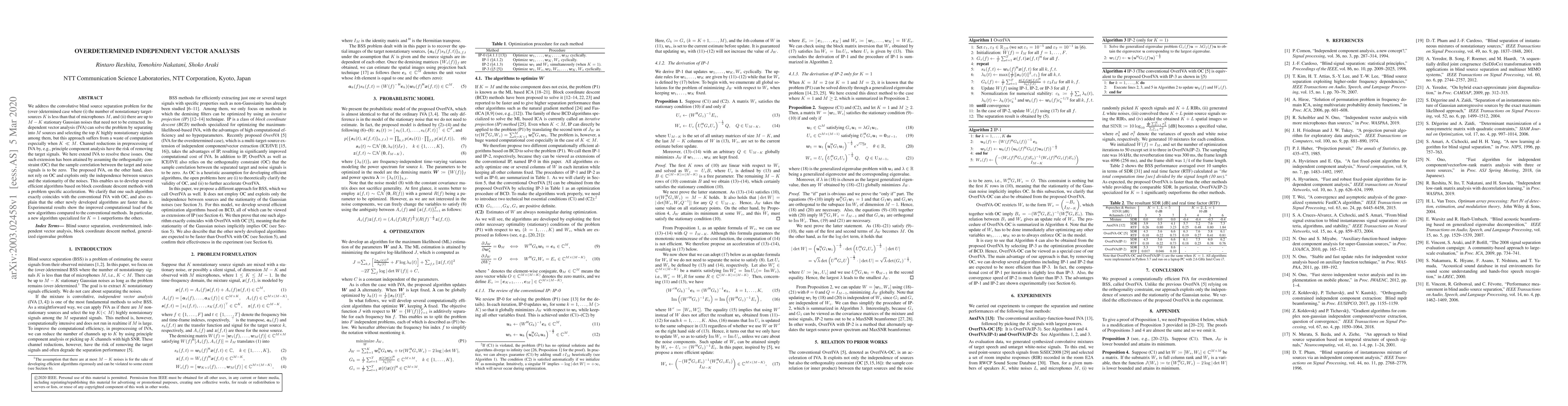 Thumbnail for Overdetermined independent vector analysis