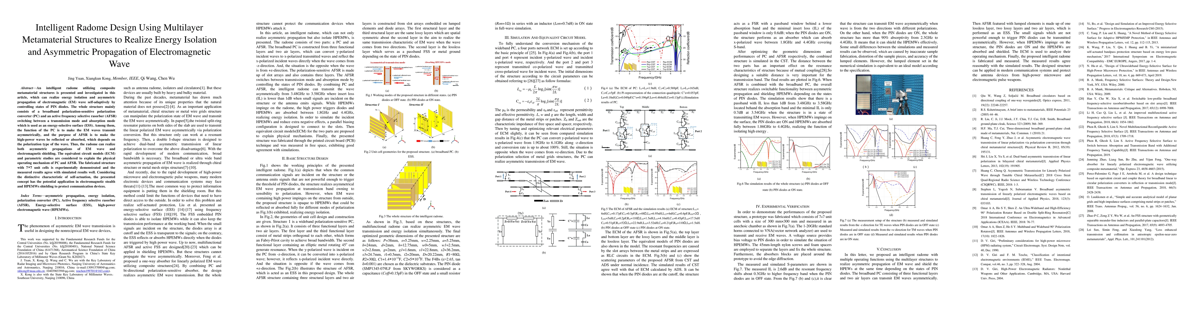 Thumbnail for Intelligent Radome Design Using Multilayer Metamaterial Structures to
  Realize Energy Isolation and Asymmetric Propagation of Electromagnetic Wave
