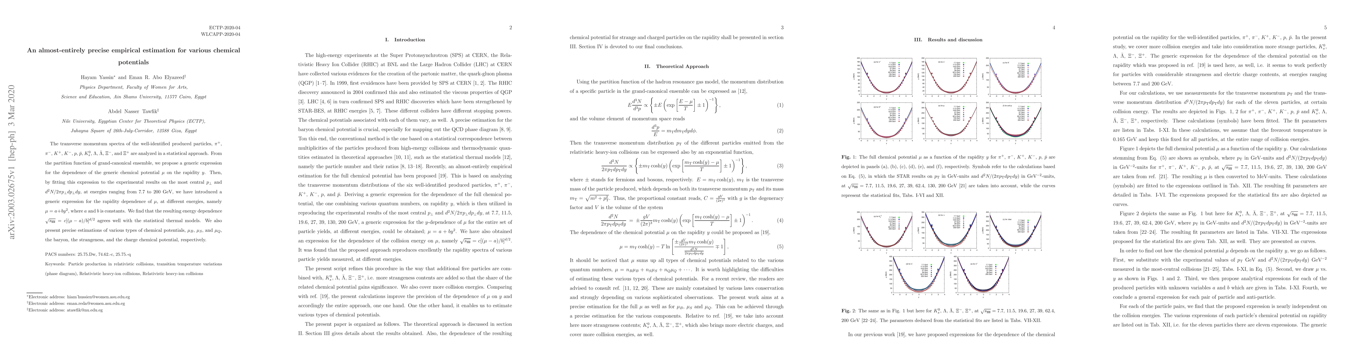 Thumbnail for An almost-entirely precise empirical estimation for various chemical
  potentials