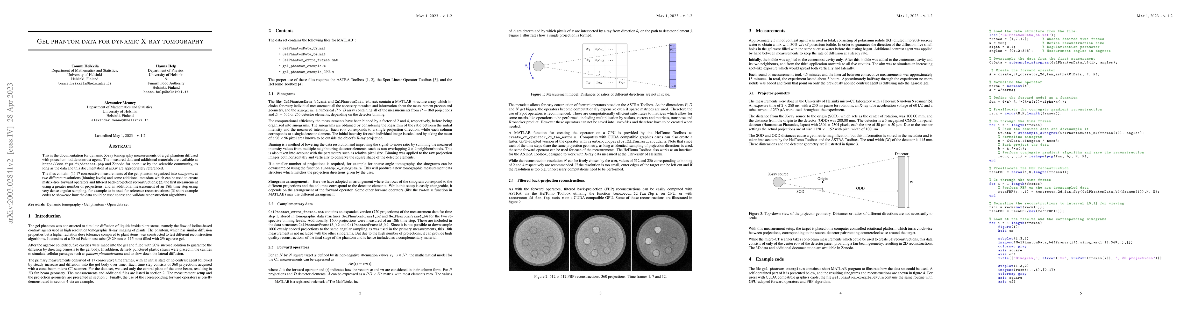 Thumbnail for Gel phantom data for dynamic X-ray tomography
