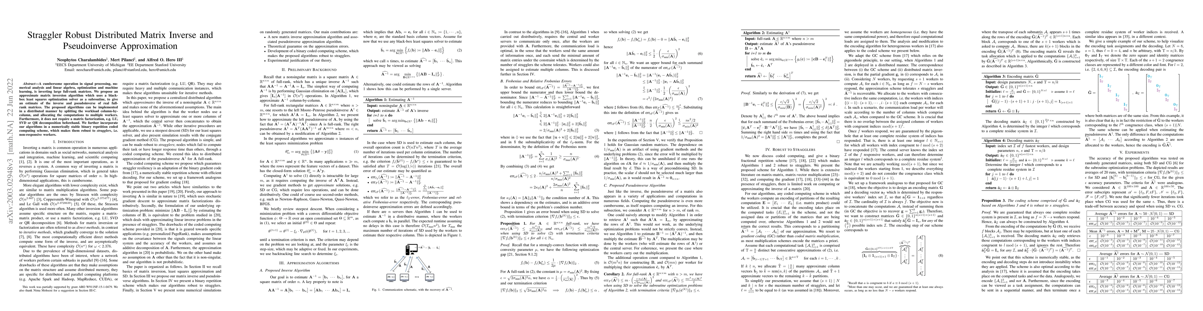 Thumbnail for Straggler Robust Distributed Matrix Inverse Approximation