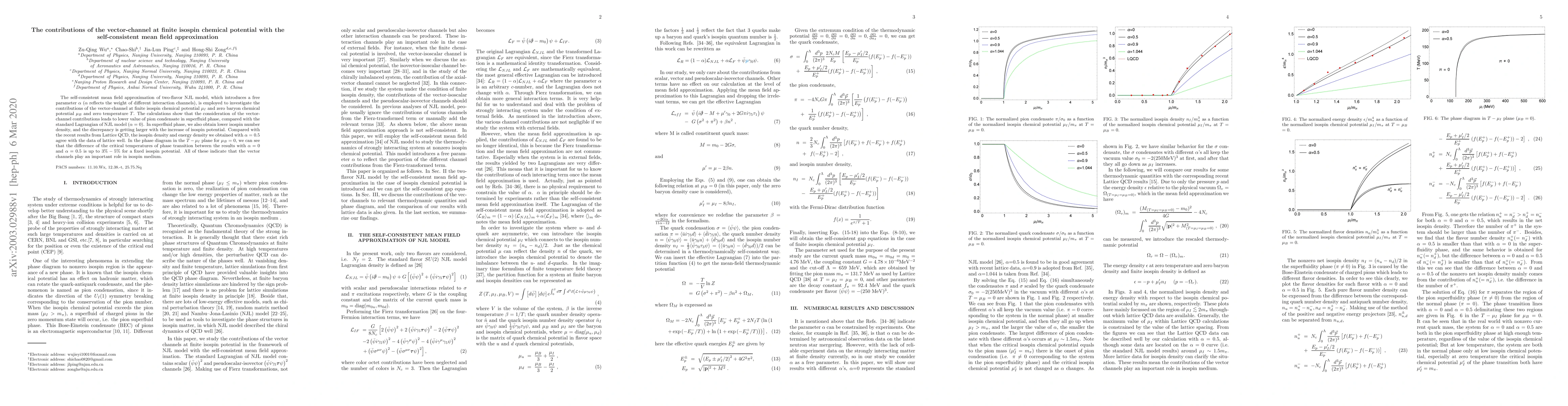 Thumbnail for The contributions of the vector-channel at finite isospin chemical
  potential with the self-consistent mean field approximation