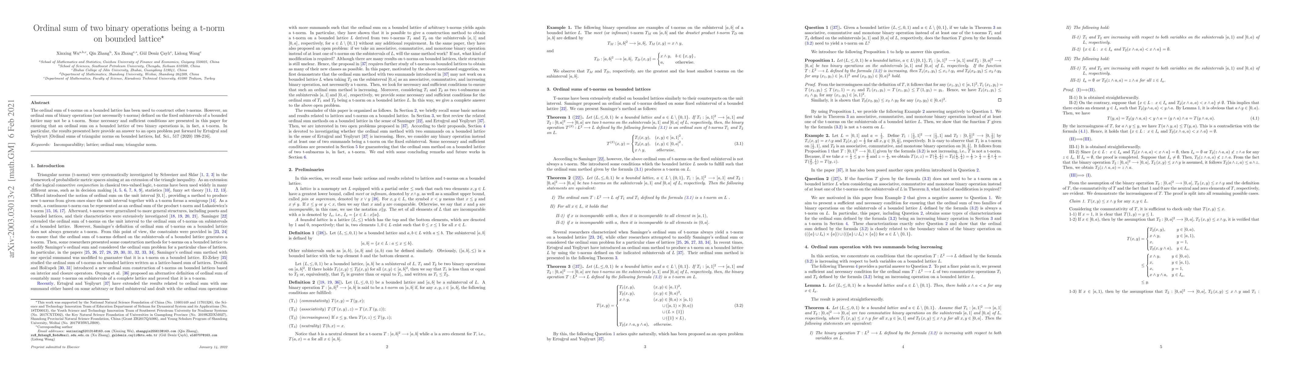 Thumbnail for Ordinal sum of two binary operations being a t-norm on bounded lattice