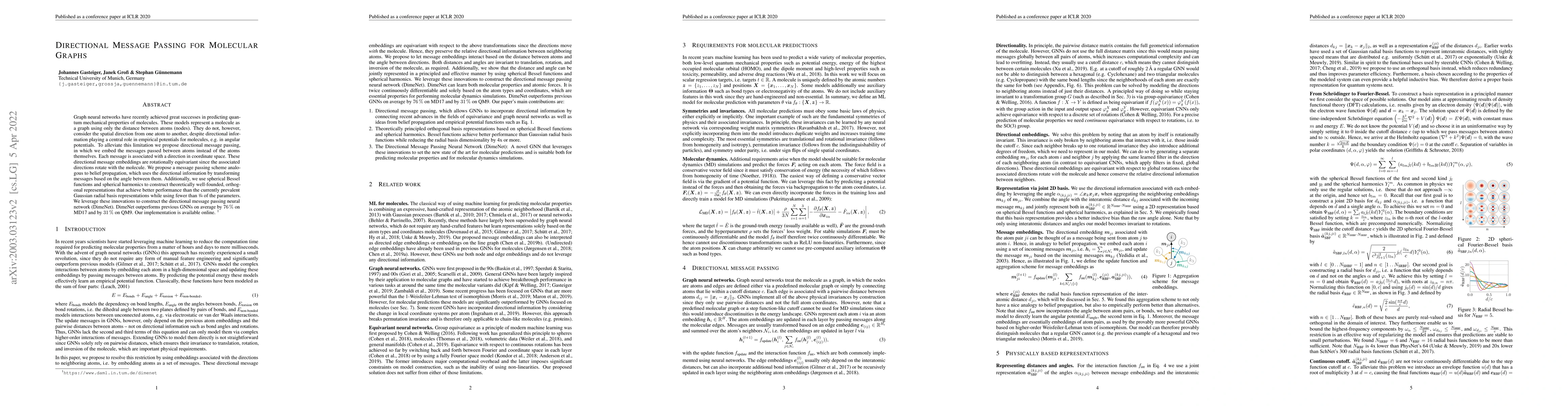 Thumbnail for Directional Message Passing for Molecular Graphs