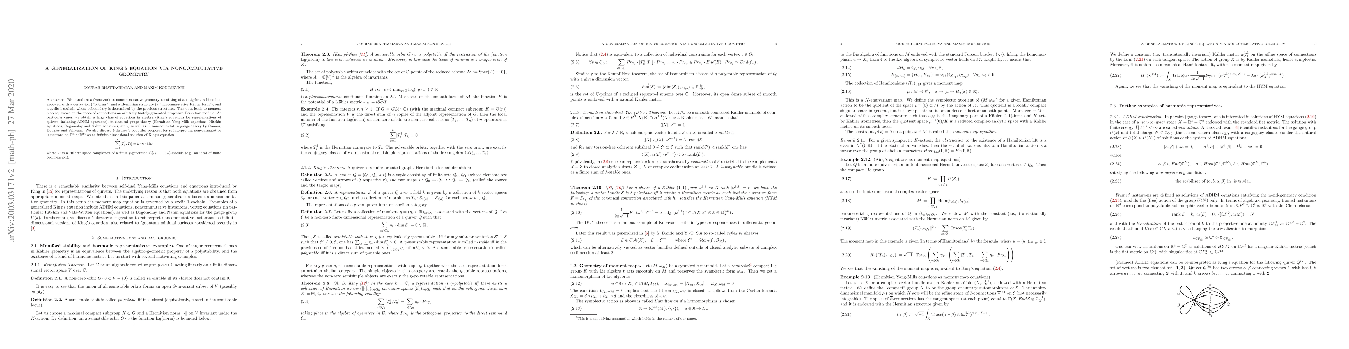 Thumbnail for A Generalization of King's Equation via Noncommutative Geometry