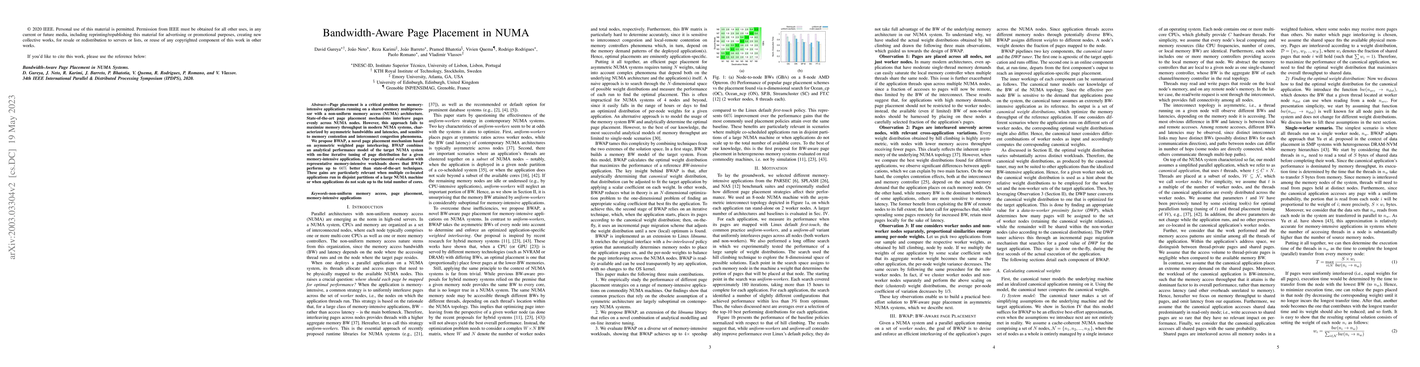 Thumbnail for Bandwidth-Aware Page Placement in NUMA