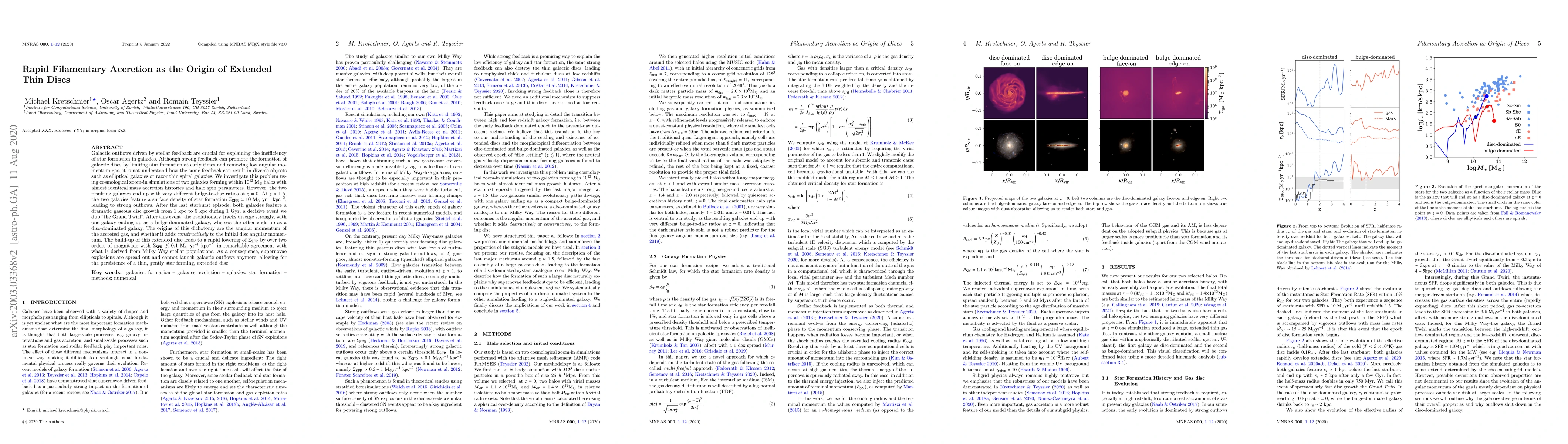 Thumbnail for Rapid Filamentary Accretion as the Origin of Extended Thin Discs