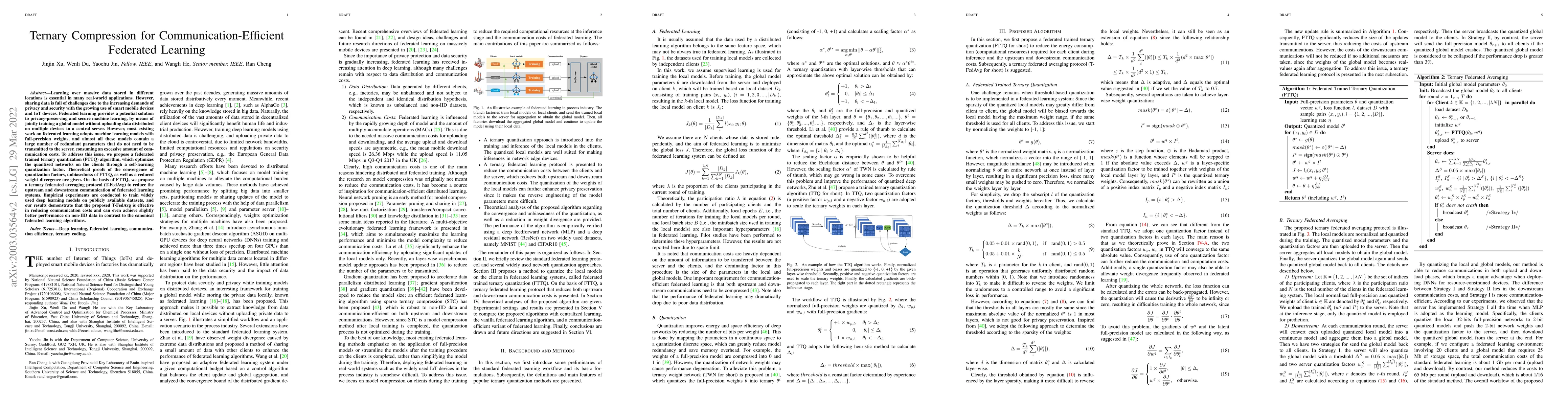 Thumbnail for Ternary Compression for Communication-Efficient Federated Learning