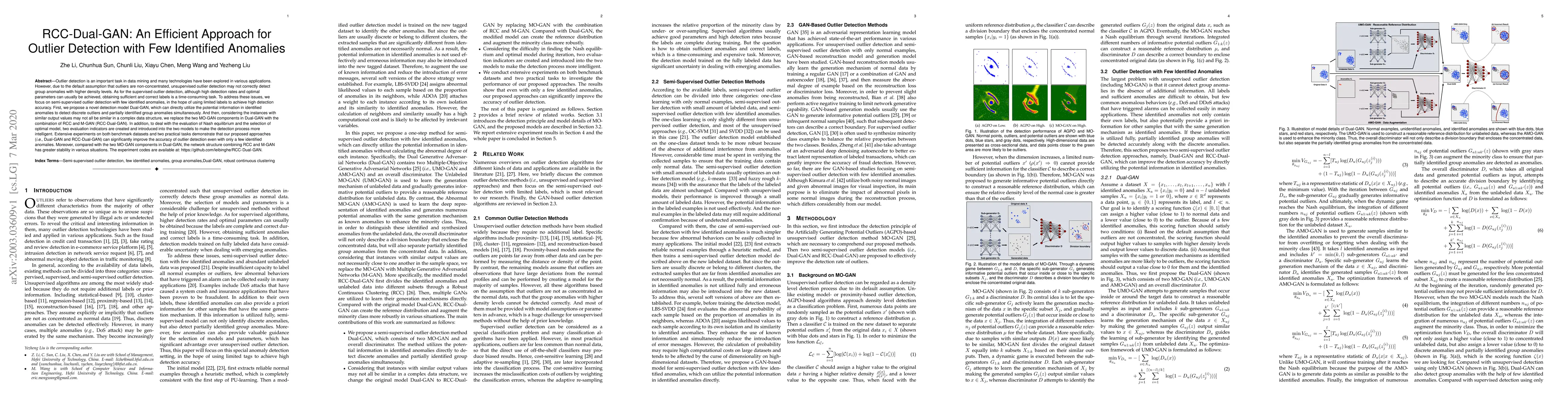 Thumbnail for RCC-Dual-GAN: An Efficient Approach for Outlier Detection with Few
  Identified Anomalies