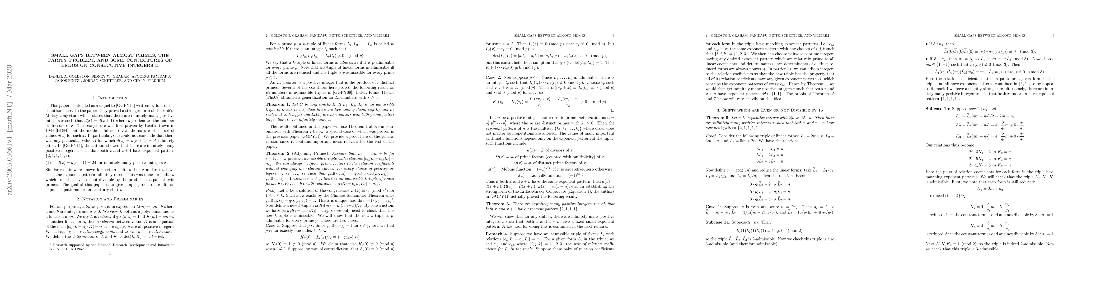 Thumbnail for Small gaps between almost primes, the parity problem, and some
  conjectures of Erd\H{o}s on consecutive integers II