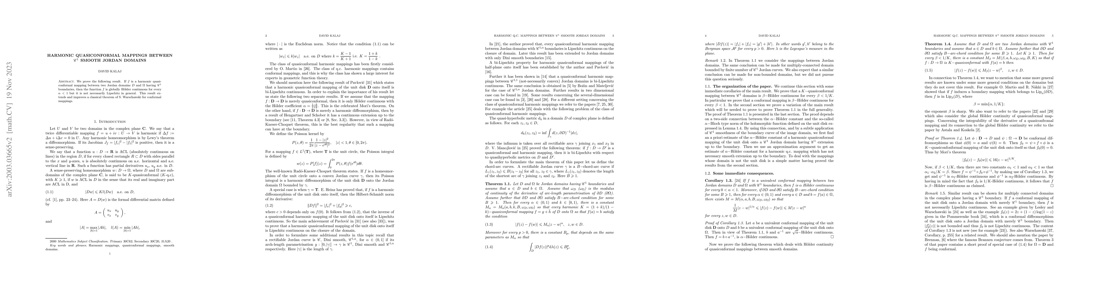 Thumbnail for Harmonic quasiconformal mappings between $\mathscr{C}^1$ smooth Jordan
  domains