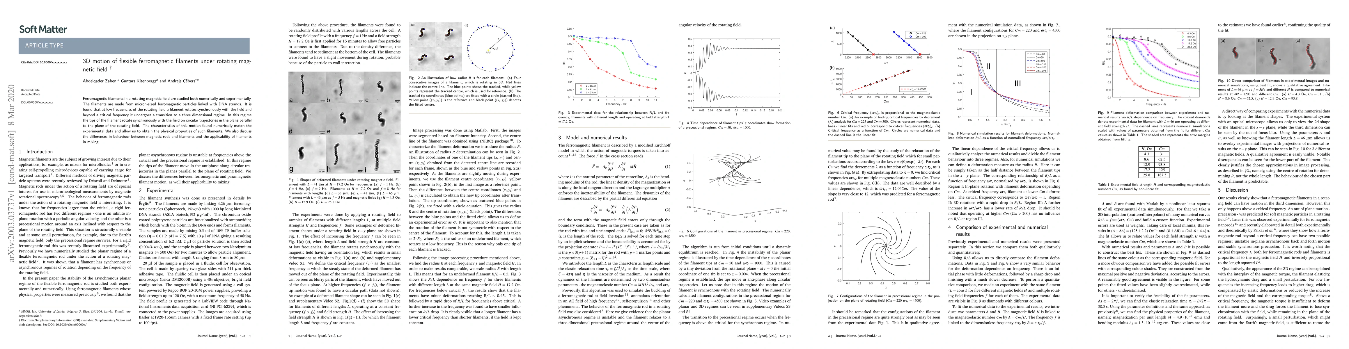 Thumbnail for 3D motion of flexible ferromagnetic filaments under rotating magnetic
  field