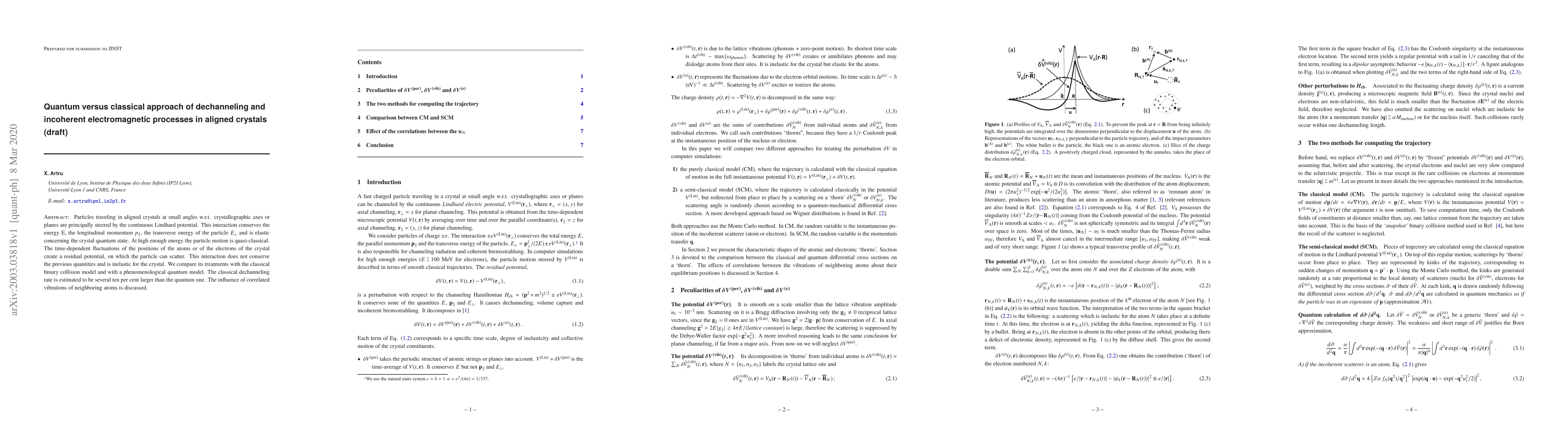 Thumbnail for Quantum versus classical approach of dechanneling and incoherent
  electromagnetic processes in aligned crystals