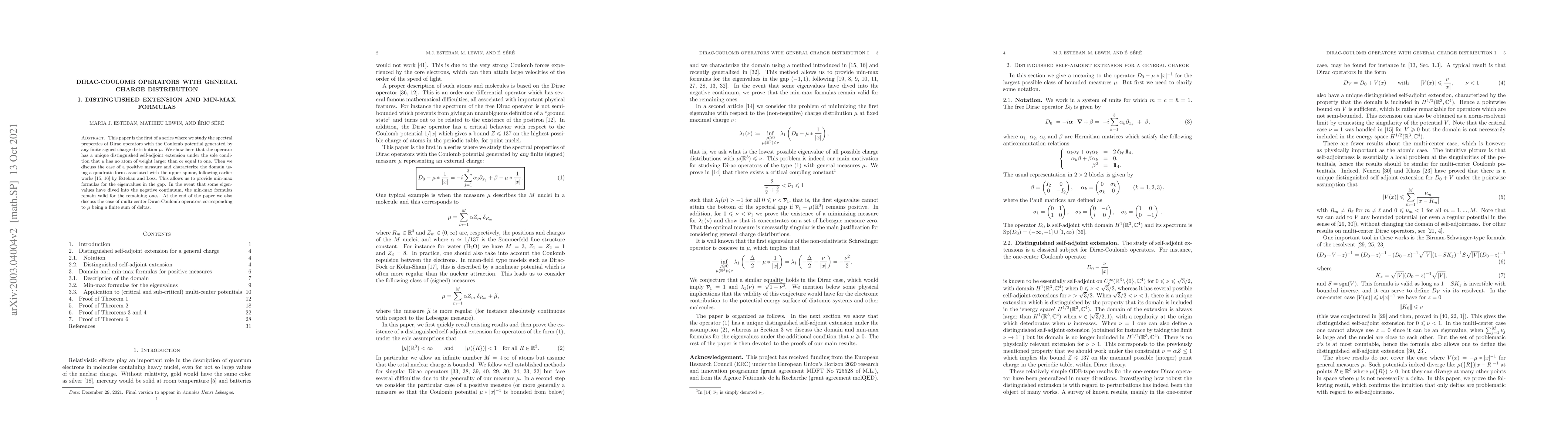 Thumbnail for Dirac-Coulomb operators with general charge distribution. I.
  Distinguished extension and min-max formulas