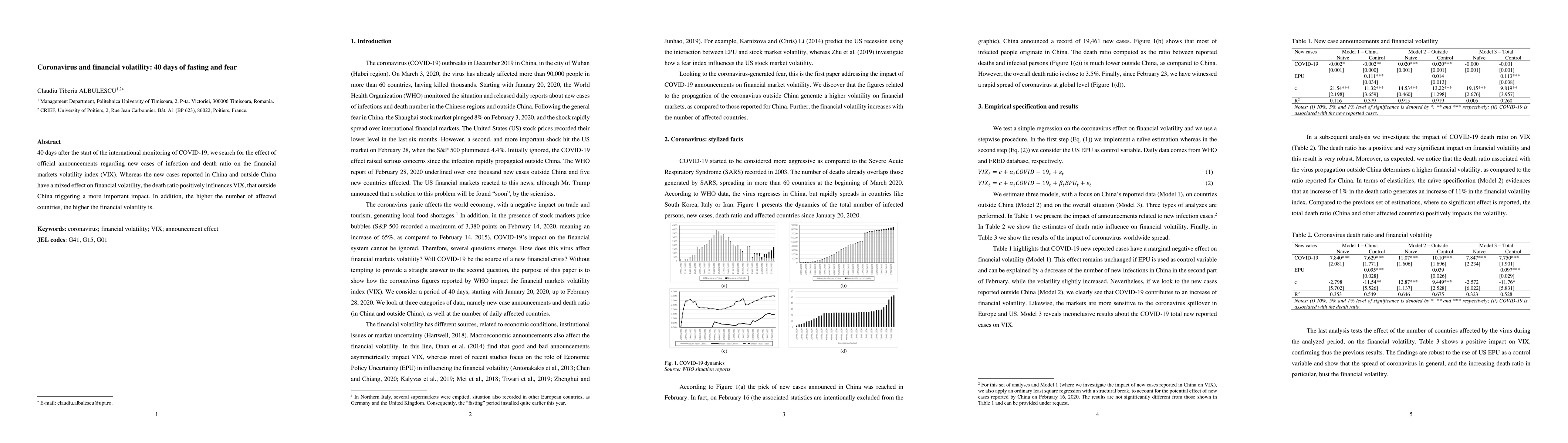 Thumbnail for Coronavirus and financial volatility: 40 days of fasting and fear