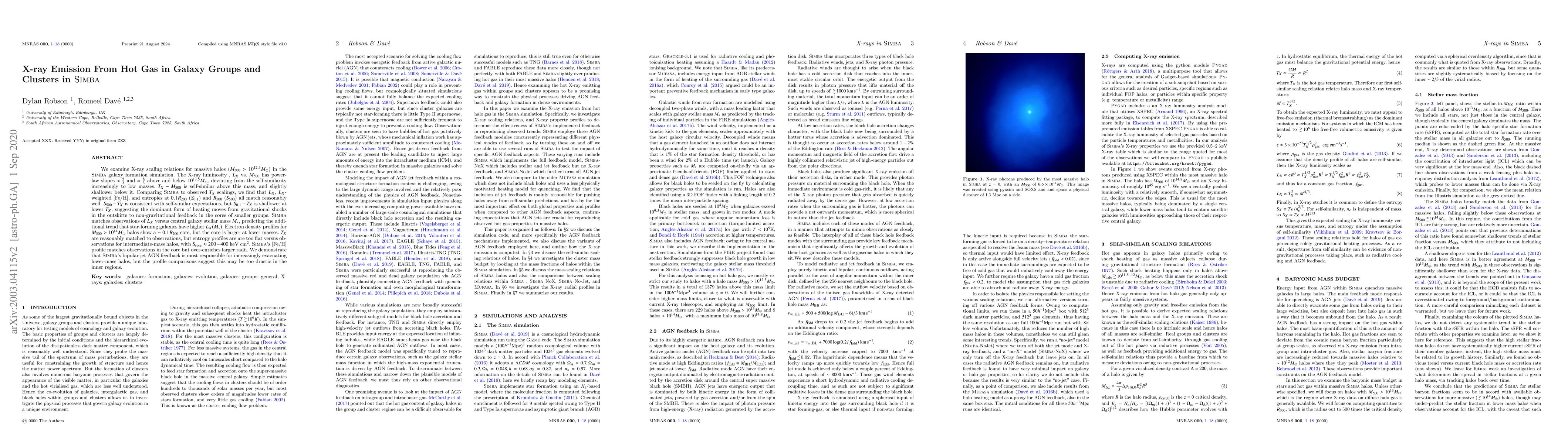 Thumbnail for X-ray Emission From Hot Gas in Galaxy Groups and Clusters in Simba