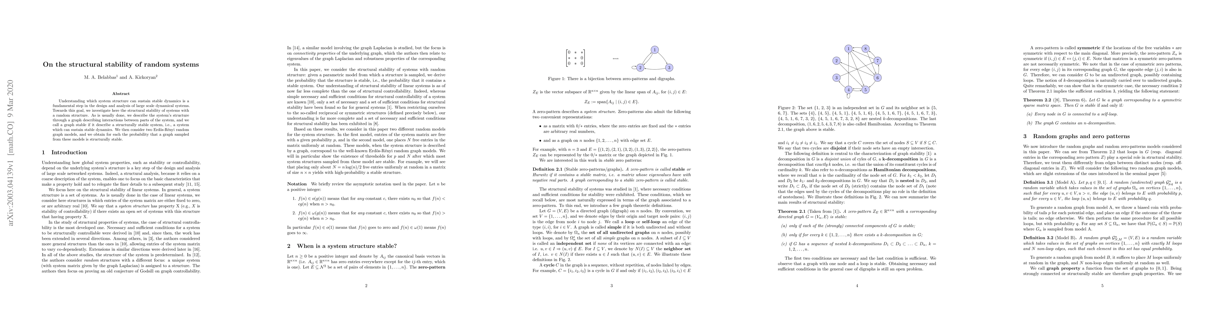Thumbnail for On the structural stability of random systems