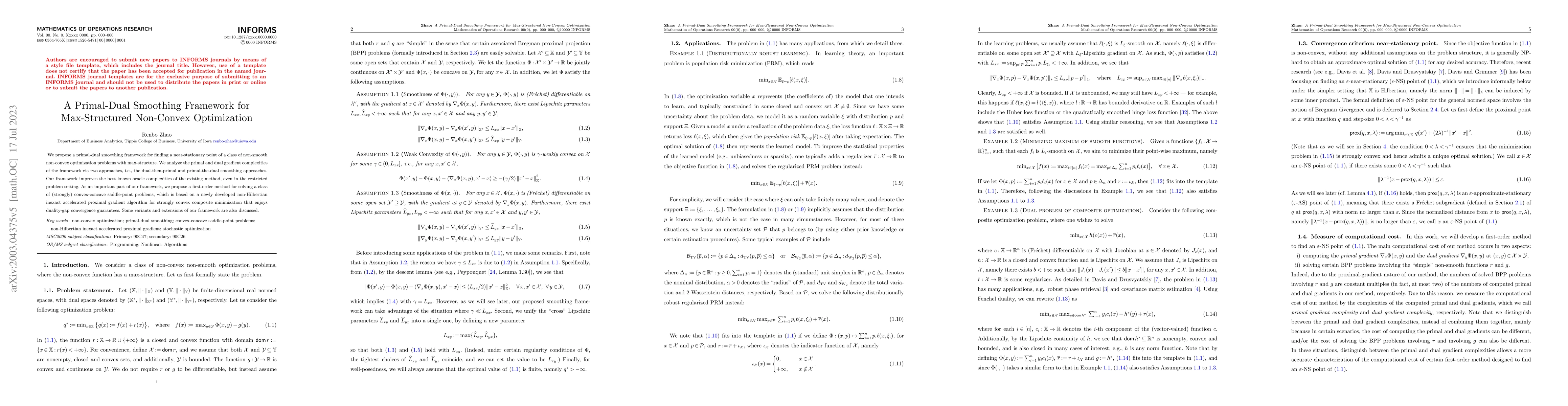 Thumbnail for A Primal-Dual Smoothing Framework for Max-Structured Non-Convex
  Optimization