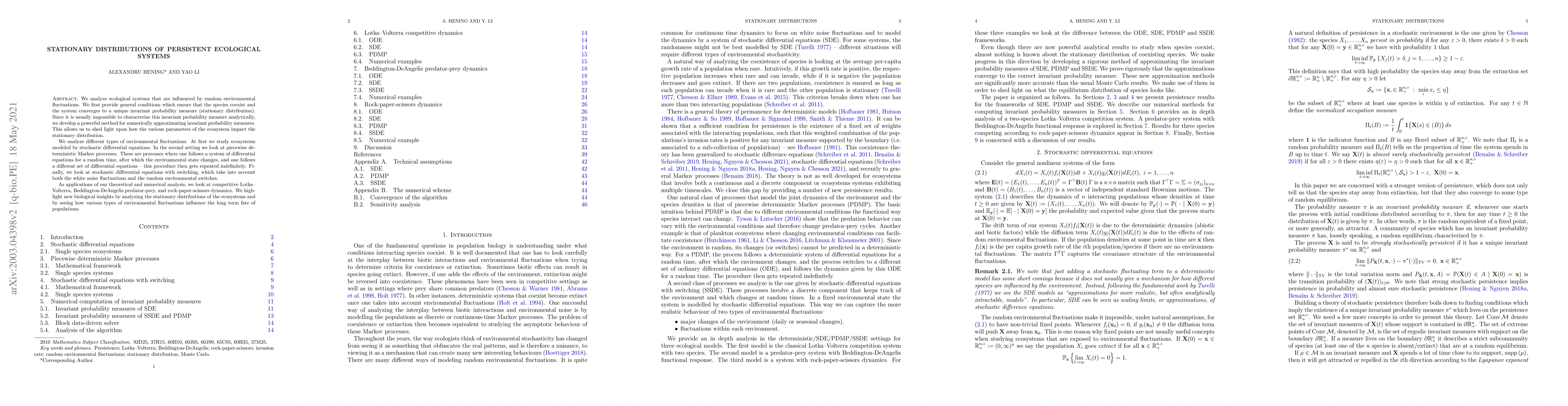 Thumbnail for Stationary distributions of persistent ecological systems