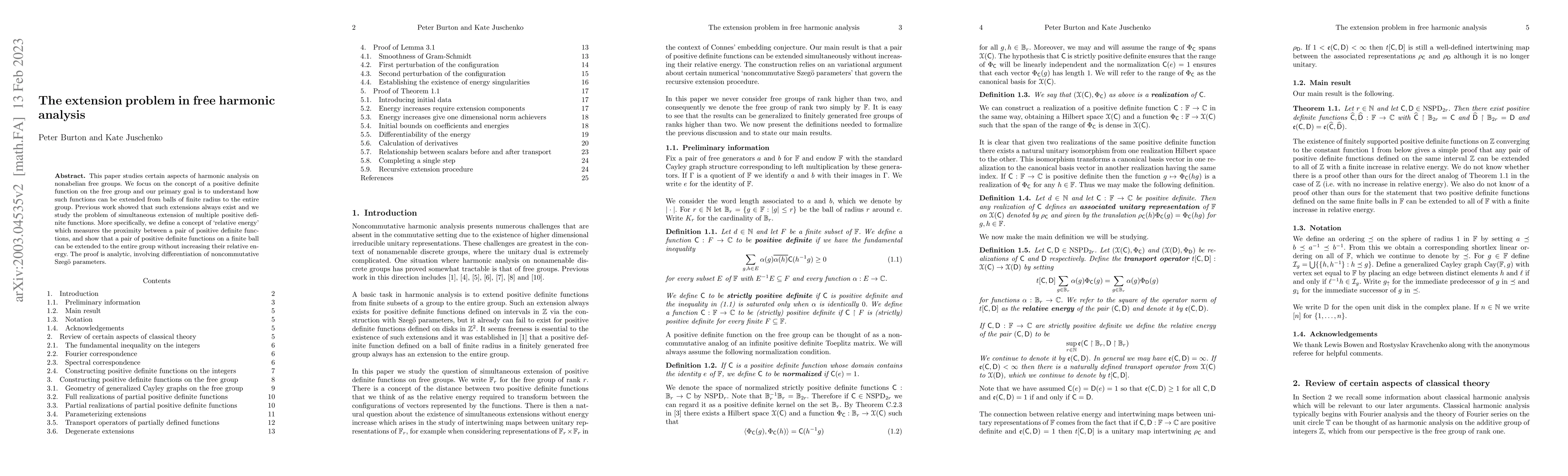Thumbnail for The extension problem in free harmonic analysis