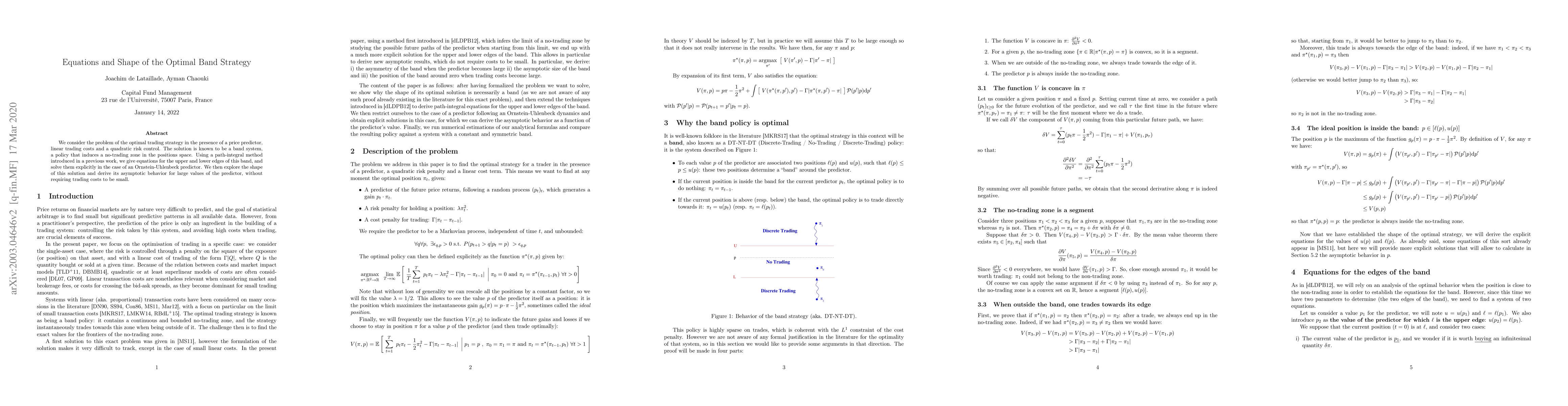 Thumbnail for Equations and Shape of the Optimal Band Strategy