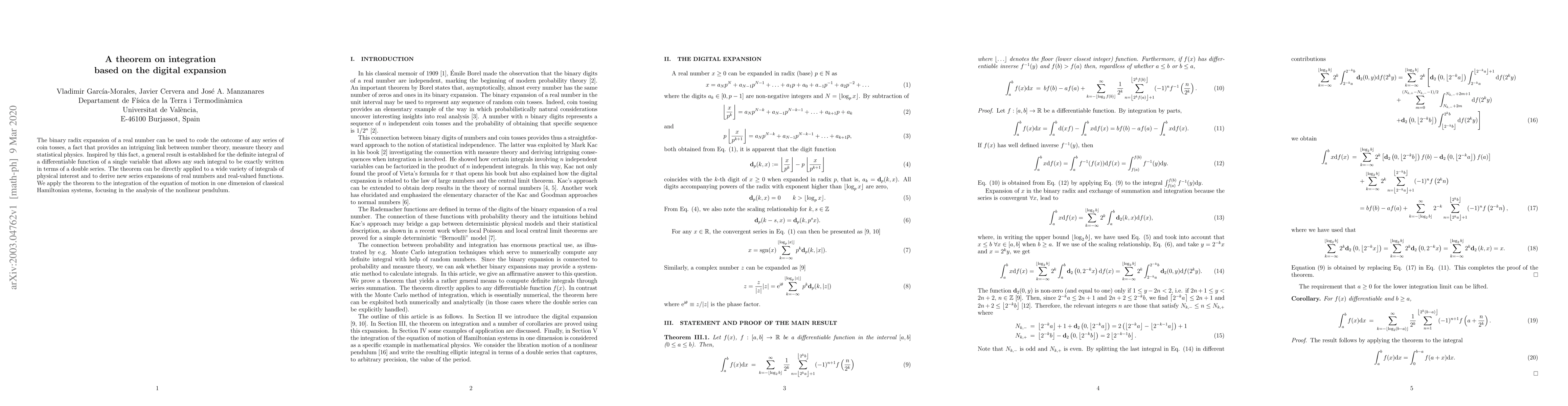 Thumbnail for A theorem on integration based on the digital expansion