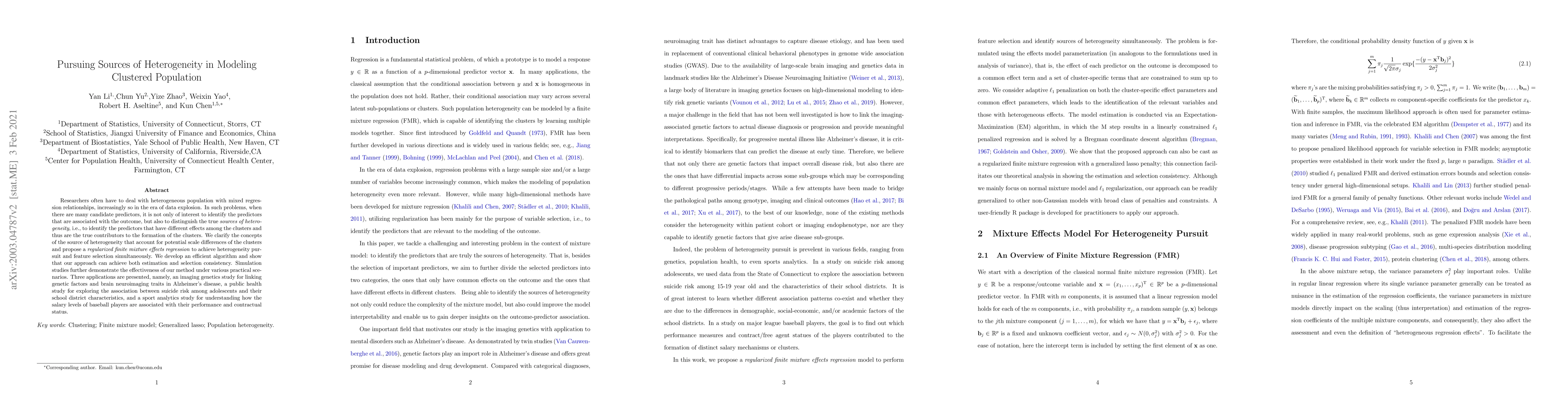 Thumbnail for Pursuing Sources of Heterogeneity in Modeling Clustered Population