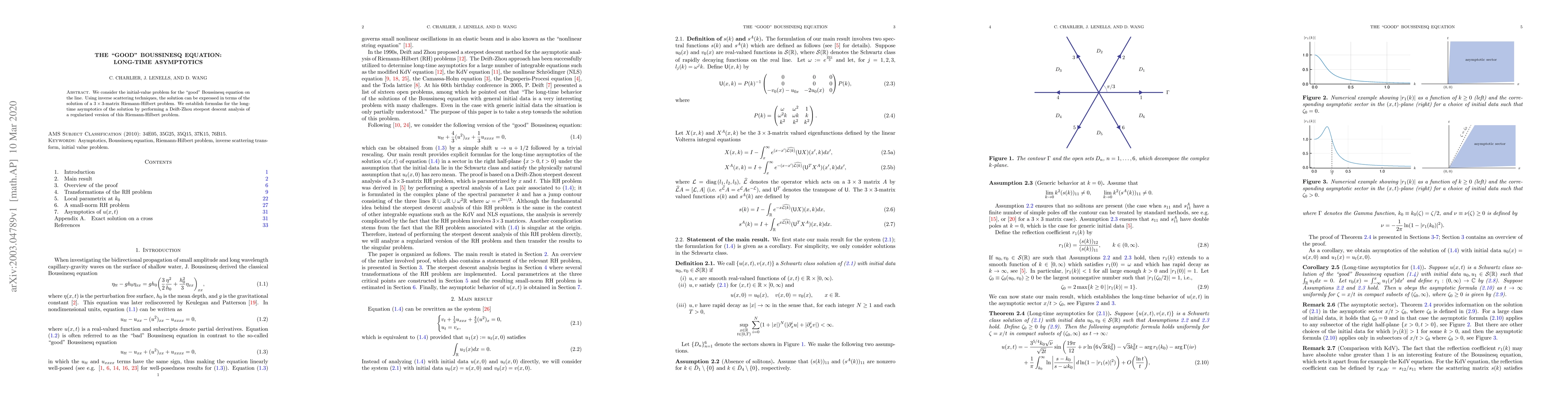Thumbnail for The "good'' Boussinesq equation: long-time asymptotics